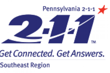 Logo that reads, "Pennsylvania 2-1-1 Get Connected. Get Answers. Southeast region."