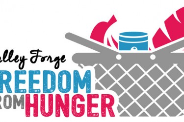 Graphic logo of a picnic basket full of food with the words, "Valley Forge Freedom from Hunger" on the left.